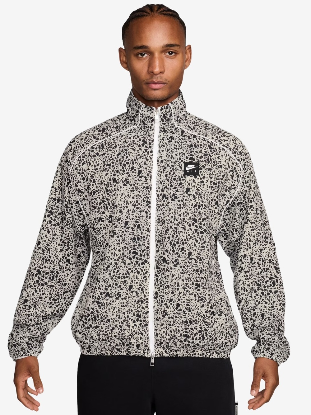 🥷🏿🥷🏿Nike Men’s Black & White All-Over Print Windbreaker